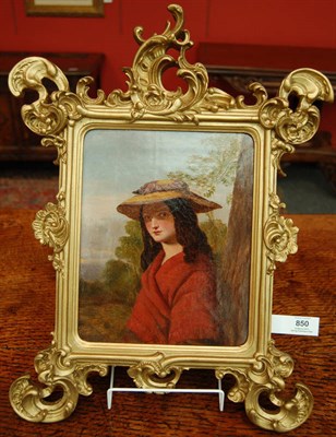 Lot 850 - Follower of Charles Sillem Lidderdale RBA (19th century) Portrait of a girl, standing beside a tree