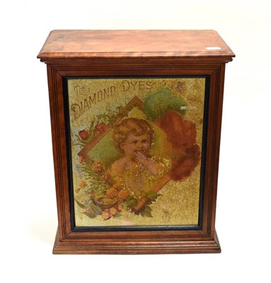 Lot 3110 - Diamond Dyes Shop Cabinet with large colour illustration to front 'For Domestic and Fancy...