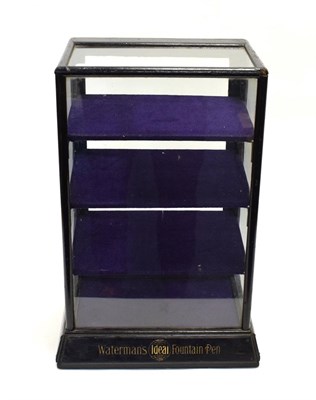 Lot 3118 - Waterman's Ideal Fountain Pen Shop Display Cabinet with four shelves, rear opening door and...