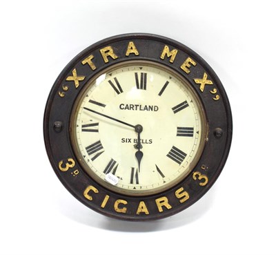 Lot 3119 - Xtra Mex 3d Cigars Advertising Clock Cartland Six Bells, with 12'' dial overall 17 1/2'' with metal