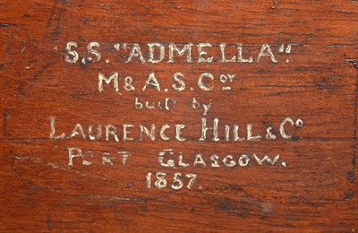 Lot 3123 - Contemporary Builders Half Hull SS Admella inscribed 'SS Admella, M&AS Coy., Built By Laurence Hill