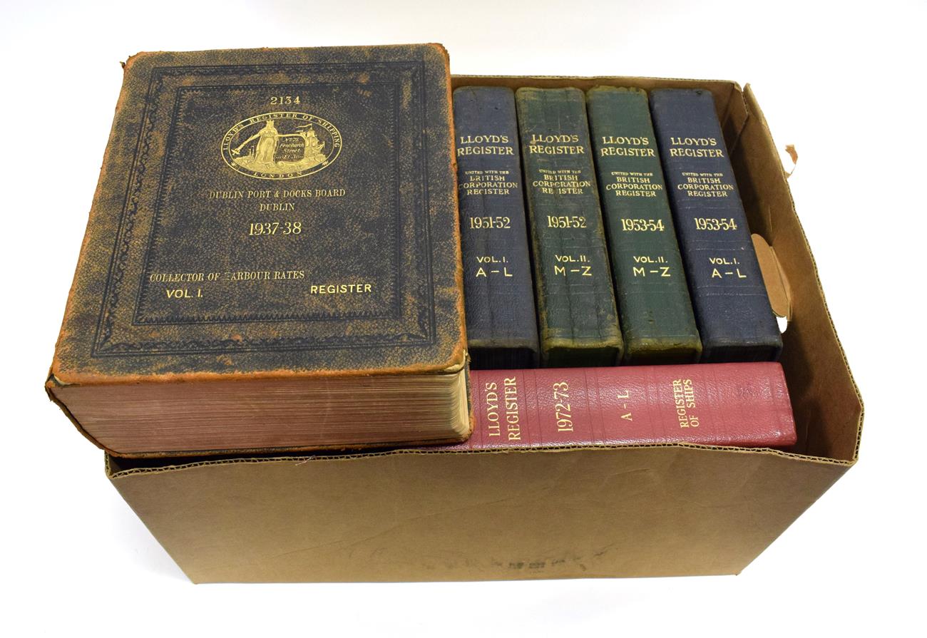 Lot 3130 - Lloyd's Lloyd's Register (10 vols). Dated 1920-21; 34-35; 37;38 (stamped for Dublin Port &...
