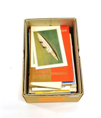 Lot 3144 - Cunard Line Leaflets And Paperwork mostly relating to The Queen Elizabeth including passenger...