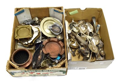 Lot 3163 - Mixed Shipping Items including assorted cutlery (Aberdeen Lines and others) ashtrays and other...
