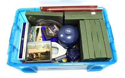 Lot 3164 - Mixed Shipping Items including matchbox books, commemorative plates, ceramic ashtrays, three...