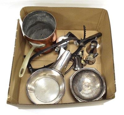 Lot 3165 - Mixed Shipping Items including Red Star Line large copper pan (2nd Class), Cunard roast clamp,...