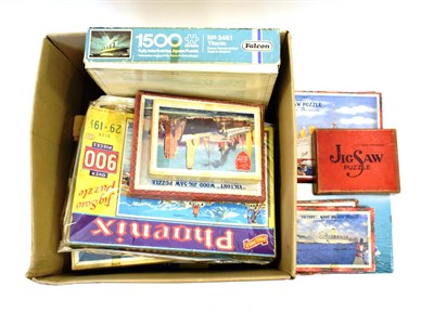 Lot 3191 - Shipping Related Jigsaws including Victory: Queen Elizabeth, Queen Mary, 2xStrathnaver, Empress...