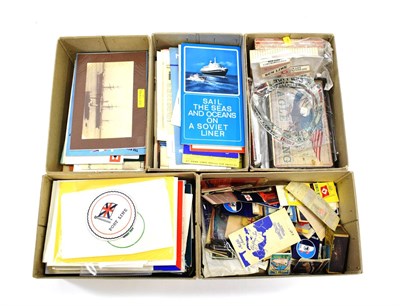 Lot 3215 - Various Shipping Related Paperwork together with matchboxes and other items