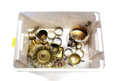 Lot 3220 - Yeoward Line Metalware Group including SS Alondra sugar bowl, two napkin rings, small cup and...