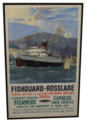 Lot 3224 - BR(WR) Fishguard - Rosslare Poster dr by L A Wilcox, 'Shortest Sea Route to and from Southern...