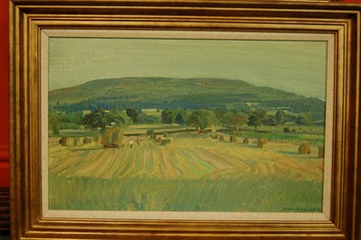 Lot 863 - Piers Browne (b.1949) "Haymaking in Wensleydale with Penhill" Signed and dated (19)81,...