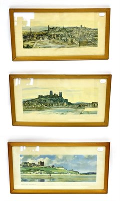 Lot 3227 - Carriage Prints Barnard Castle, Co. Durham, Durham and Bamburgh Castle, Northumberland (all framed