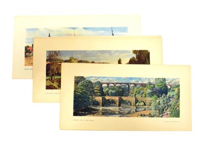 Lot 3229 - Carriage Prints Croxdale Viaduct, Durham; Brightlingsea, Essex; 4xRichmond, Yorkshire; 5xRiver...