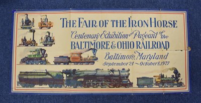 Lot 3238 - The Fair Of The Iron Horse Original Poster Centenary Exhibition and Pageant of the Baltimore & Ohio