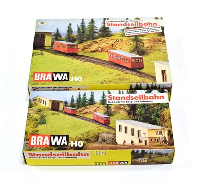 Lot 3256 - Brawa HO Gauge 6309 Cable Railway Set with two cars track and apparatus (in original shrink...