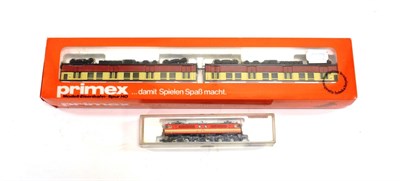 Lot 3262 - Primex HO Gauge Berlin V-Bahn Two Car Set (E box E) together with Kato N Gauge B-B-B Pantograph...