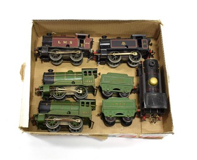 Lot 3325 - Hornby O Gauge C/w 0-4-0 Locomotives LNER 326 black with gold dome (G), 2xLNER 1842, LMS 2270...