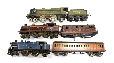 Lot 3327 - Hornby O Gauge Locomotives c/w Lord Nelson Southern 1759, 6-volt Metropolitan with brake/3rd coach