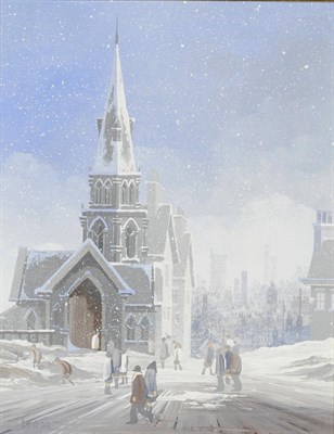 Lot 874 - Brian Shields, "Braaq" FBA (1951-1997) Northern industrial town in winter  Signed Braaq,...