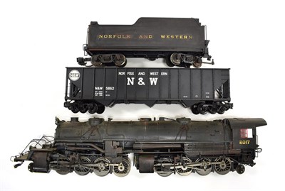 Lot 3367 - Aristo-Craft Gauge 1 2107 2-6-6-2 Norfolk & Western Locomotive And 8-Wheel Bogie Tender (G,...