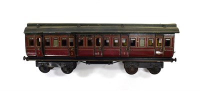 Lot 3370 - Marklin Gauge 1 LMS 1st/3rd Coach 2875 with clerestory roof and stamped 'Gamages' to base (G)