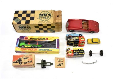 Lot 3391 - Victory Models MGA red (F-G box F) Spot-On Ford Zodiac, Rover 3 Litre (both G-F with remains of...