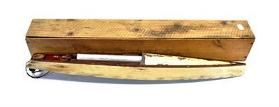 Lot 3392 - Bowman Aeroboat in original wooden box 31'', 79cm (F, hull largely stripped of paint)