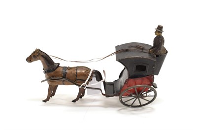 Lot 3398 - Fernand Martin Horse Drawn Cab (G-F, one wheel loose)