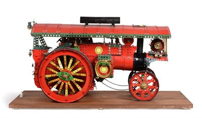 Lot 3413 - Meccano Shop Display Showman's Engine Winston Churchill constructed in red/green/ pieces, on wooden