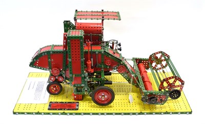 Lot 3414 - Meccano Working Model 1949 Massey Harris Super 26 Combine Harvester operated by two hand cranks...