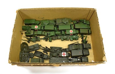 Lot 3466 - Dinky Military A Collection Of Assorted Unboxed Models including Tank transporter and tank, two...