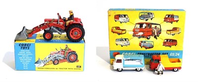 Lot 3477 - Corgi 69 Massey-Ferguson 165 Tractor With Shovel (E box E-G) Gift Set 24 Construction Set (G-E,...