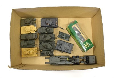 Lot 3502 - Solido Military including M4 A3 Sherman, AMX 13T, M47 Patton Israeli Army, Berliet Transporter with