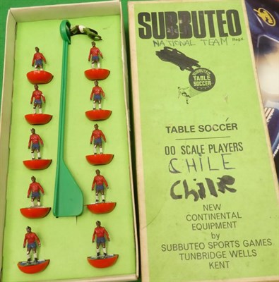 Lot 3512 - Subbuteo Various 1970's Items including teams: AC Milan, Leeds U, Chile and Arsenal (all...