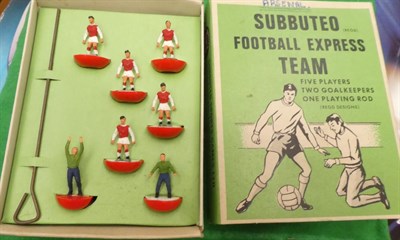 Lot 3512 - Subbuteo Various 1970's Items including teams: AC Milan, Leeds U, Chile and Arsenal (all...