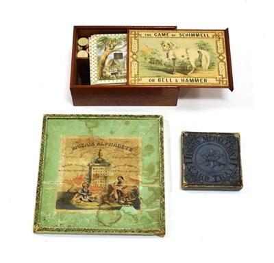 Lot 3513 - The Game Of Schimmell Or Bell And Hammer in mahogany box (E) Photo Medallion Card Tray -...