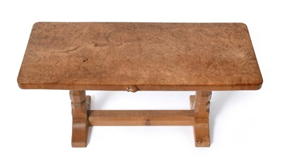 Lot 1139 - Workshop of Robert Mouseman Thompson (Kilburn): An English Burr Oak 3ft Coffee Table, post...