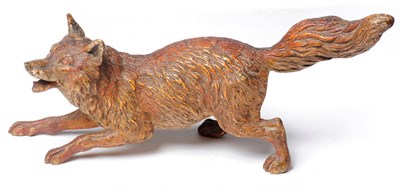 Lot 898 - Red Fox, unmarked, in predatory stalking pose, 6.5cm high, 19cm long