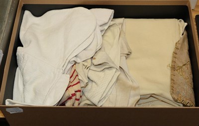 Lot 1024 - Assorted sewing samples, including school girl undergarment samples, unframed samplers, red...