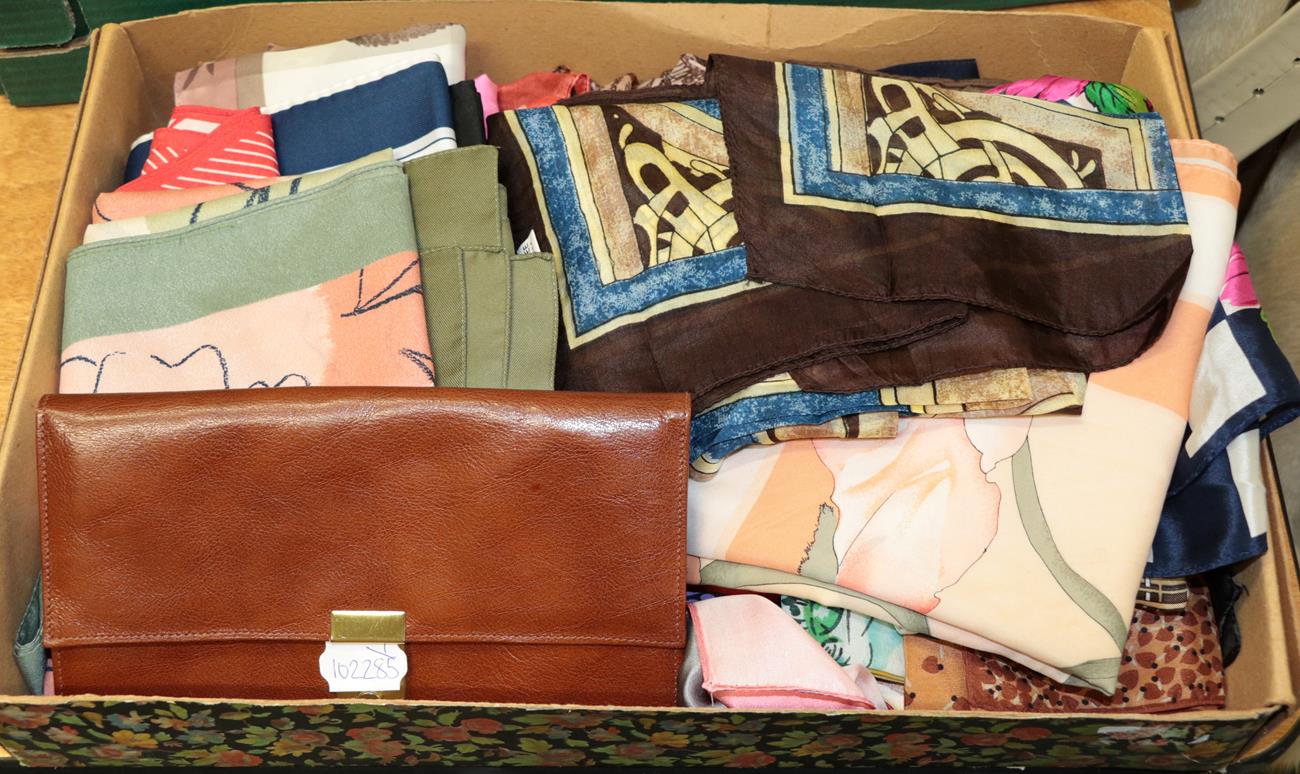 Lot 1043 - A quantity of assorted mainly modern silk and polyester scarves including Jacqmar, Lancome, Alexon