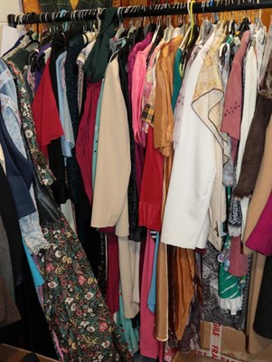 Lot 1065 - A quantity of assorted circa 1970s and 80's costume, evening dresses, cotton dresses,...