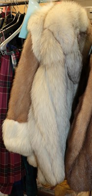 Lot 1072 - Silver Fox Fur Jacket, with grey leather inserts between pelts; and a Fenwicks French Salon...