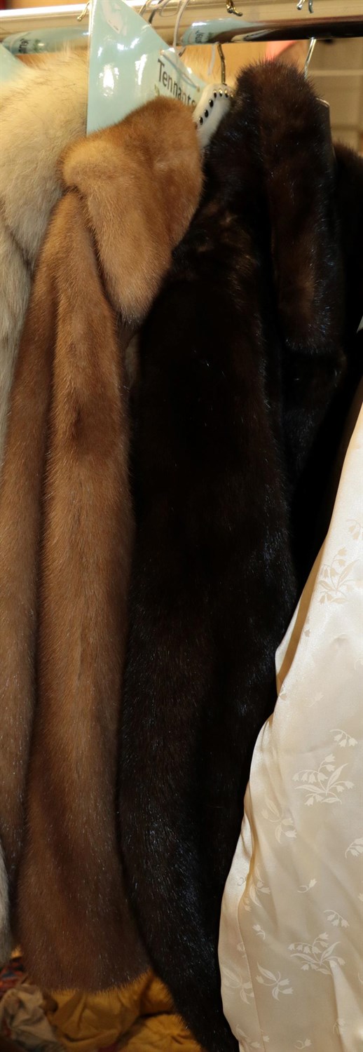Lot 1073 - Dark brown mink jacket and another similar in light brown (2)