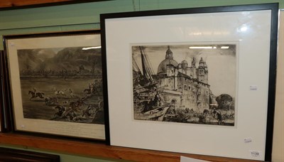 Lot 1139 - After Sir Frank Brangwyn (1867-1956) ''Santa Maria'', signed etching; together with a coloured...