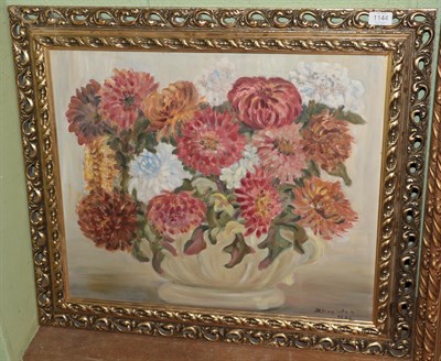 Lot 1144 - B Singleton (20th century) Still life of flowers in a vase, signed and dated 1966, oil on...