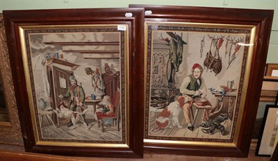 Lot 1146 - A pair of framed woolwork pictures