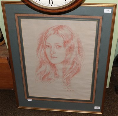 Lot 1150 - John Piggins, 20th century, Portrait of a young girl, signed and dated, pastel, 50cm by 38cm