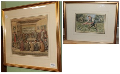 Lot 1163 - George Anderson Short (1856-1945) 'The Dog and Partridge, Jan 1930', signed, watercolour, 27cm...