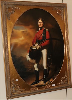 Lot 1182 - A modern oil on canvas of a Scottish military officer