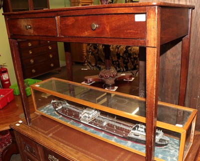 Lot 1233 - An early 19th century mahogany and ebony strung side table, 96cm wide